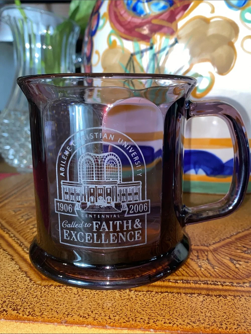 ACU Centennial Etched Glass Mug - Purple
